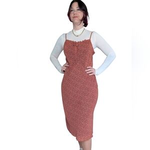 Petite Sophisticate - Floral Midi Dress -  Ruched Tie Front - Size 8